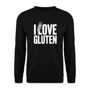 I Love Gluten - Unisex Sweatshirt - black - Front - Alina (178cm) & Michal (187cm)