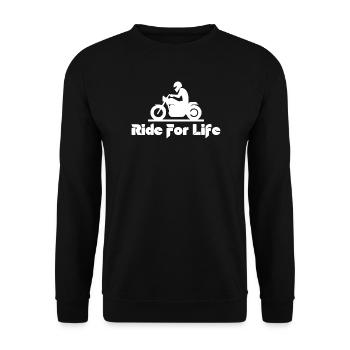 Motorcycle for Life – Biker Silhouette - Unisex Pullover - Schwarz - Vorne - Alina (178cm) & Michal (187cm)