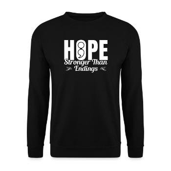 Point-virgule Espoir Plus fort Point-virgule - Sweat-shirt Unisexe - noir - Devant - Alina (178cm) & Michal (187cm)