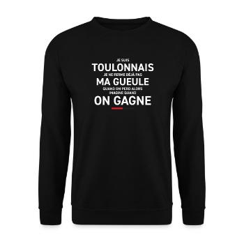 Je Suis Toulonnais Je Ne Ferme Deja Pas Ma Gueu... - Sweat-shirt Unisexe - noir - Devant - Alina (178cm) & Michal (187cm)