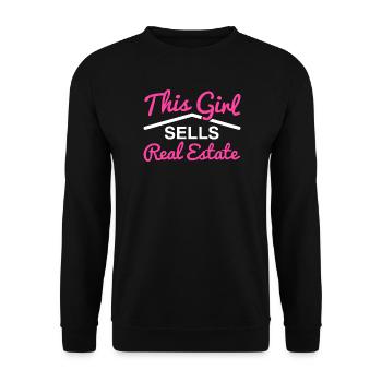This girl sells real estate Funny Realtor Agent - Unisex Sweatshirt - black - Front - Alina (178cm) & Michal (187cm)
