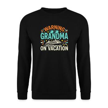Cruising Granny, Grandma On Deck, - Unisex Sweatshirt - black - Front - Alina (178cm) & Michal (187cm)