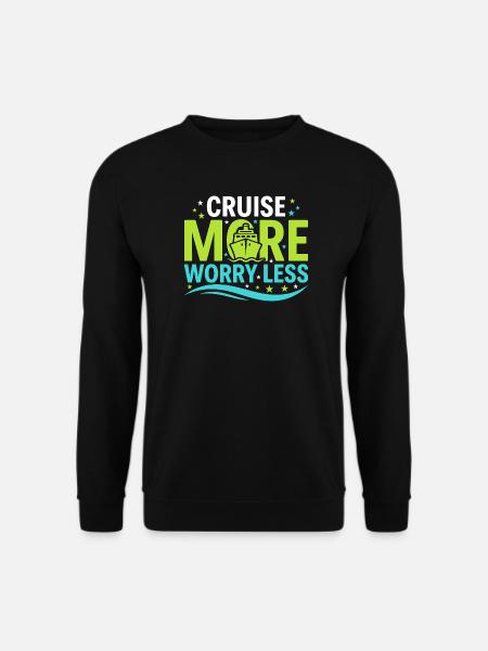 Kreuzfahrt-oma, Oma An Deck, - Unisex Pullover - Schwarz