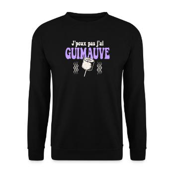 J'peux pas j'ai Guimauve - Sweat-shirt Unisexe - noir - Devant - Alina (178cm) & Michal (187cm)