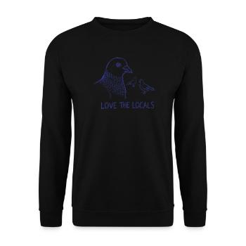 Love The Locals Pigeon Bird Lover - Unisex Pullover - Schwarz - Vorne - Alina (178cm) & Michal (187cm)