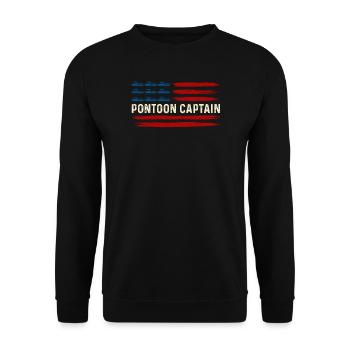 Pontoon Captain Boating Lake Life - Unisex Sweatshirt - black - Front - Alina (178cm) & Michal (187cm)
