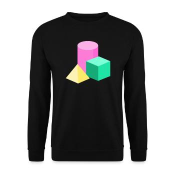 Blocs de couleur en géométrie pastel - Sweat-shirt Unisexe - noir - Devant - Alina (178cm) & Michal (187cm)