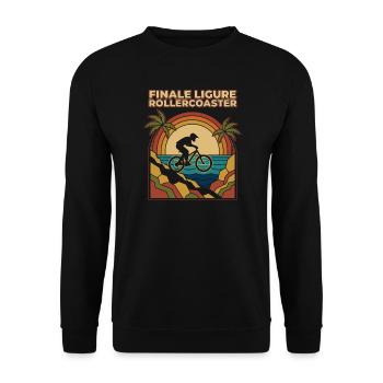 Finale Ligure Rollercoaster Retro Enduro MTB - Unisex Sweatshirt - black - Front - Alina (178cm) & Michal (187cm)