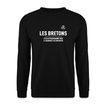 Les Bretons S Ils N Existaient Pas Il Faudrait ... - Sweat-shirt Unisexe - noir - Devant - Alina (178cm) & Michal (187cm)