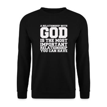 a_relationship_with_god - Unisex Sweatshirt - black - Front - Alina (178cm) & Michal (187cm)