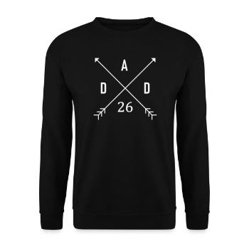 Dad 26 - Unisex Pullover - Schwarz - Vorne - Alina (178cm) & Michal (187cm)