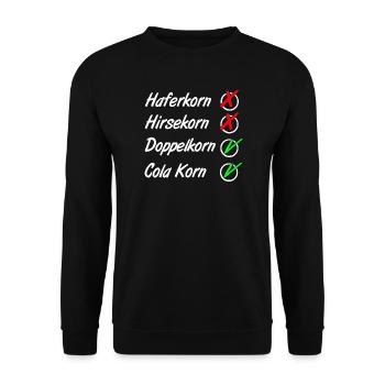 Doppelkorn , Cola Korn , Party - Unisex Pullover - Schwarz - Vorne - Alina (178cm) & Michal (187cm)