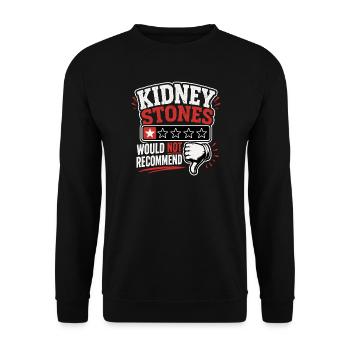 Kidney Stones – Would Not Recommend Genesung  - Unisex Pullover - Schwarz - Vorne - Alina (178cm) & Michal (187cm)