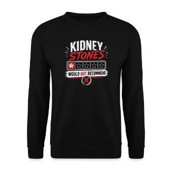 Kidney Stones – Would Not Recommend Genesung  - Unisex Pullover - Schwarz - Vorne - Alina (178cm) & Michal (187cm)
