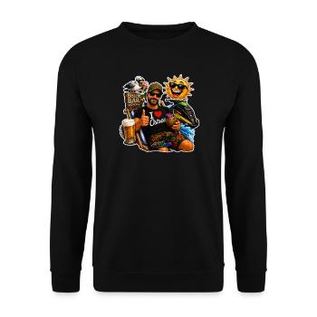 Baltic Sea Fun Motif – Holiday, Beach, Beer & Sun - Unisex Sweatshirt - black - Front - Alina (178cm) & Michal (187cm)
