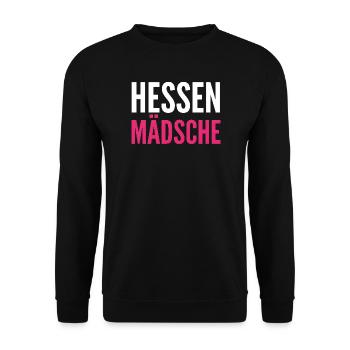 Hessen Mädchen Kontrast Pink - Unisex Pullover - Schwarz - Vorne - Alina (178cm) & Michal (187cm)