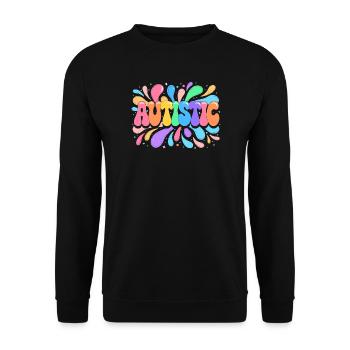 Regenbogen-Autistischer Stolz - Unisex Pullover - Schwarz - Vorne - Alina (178cm) & Michal (187cm)