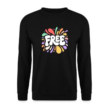 FREE multi-coloured glow - Unisex Sweatshirt - black - Front - Alina (178cm) & Michal (187cm)