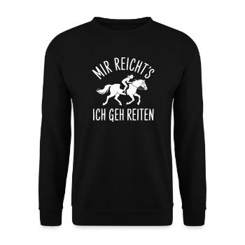 Mir reichts ich Geh reiten Pferde Mädchen Damen - Unisex Pullover - Schwarz - Vorne - Alina (178cm) & Michal (187cm)