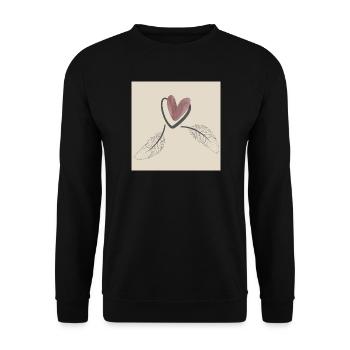 Herz. - Unisex Pullover - Schwarz - Vorne - Alina (178cm) & Michal (187cm)