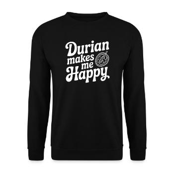 Durian Makes Me Happy - Unisex Sweatshirt - black - Front - Alina (178cm) & Michal (187cm)