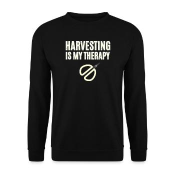 Harvesting Is My Therapy - Unisex Sweatshirt - black - Front - Alina (178cm) & Michal (187cm)