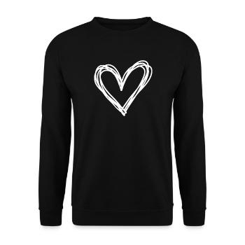 Heart - Unisex Sweatshirt - black - Front - Alina (178cm) & Michal (187cm)