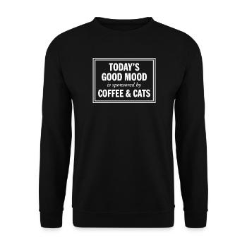La bonne humeur du jour sponsorisée par Coffee and Cats - Sweat-shirt Unisexe - noir - Devant - Alina (178cm) & Michal (187cm)