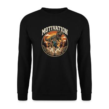 Motivation à courir - Sweat-shirt Unisexe - noir - Devant - Alina (178cm) & Michal (187cm)