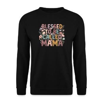 La Bénie Maman pour être une cuve florale - Sweat-shirt Unisexe - noir - Devant - Alina (178cm) & Michal (187cm)