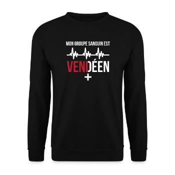 Mon Groupe Sanguin Est Vendeen Plus T-Shirt Cad... - Sweat-shirt Unisexe - noir - Devant - Alina (178cm) & Michal (187cm)