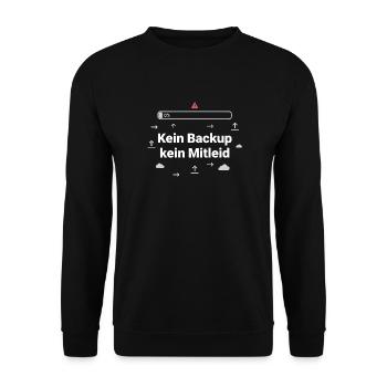 Vintage Kein Backup Kein Mitleid Lustiger Spruch A - Unisex Pullover - Schwarz - Vorne - Alina (178cm) & Michal (187cm)