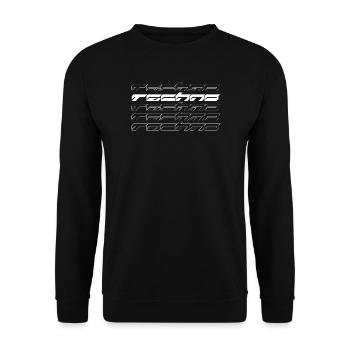 Futuristic geometric Techno music logo - Unisex Sweatshirt - black - Front - Alina (178cm) & Michal (187cm)