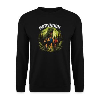 Motivation à courir - Sweat-shirt Unisexe - noir - Devant - Alina (178cm) & Michal (187cm)