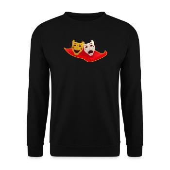 Musical Theatre Flying carpet with theater masks - Unisex Sweatshirt - black - Front - Alina (178cm) & Michal (187cm)