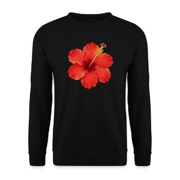 Hibiscus Flower Red Flower Hibiscus Hawaiian Blossom - Unisex Sweatshirt - black - Front - Alina (178cm) & Michal (187cm)