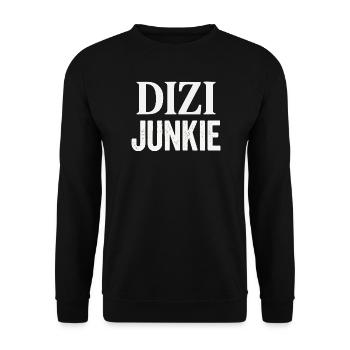DIZI Junkie Turkish Turkish Turkey Sayings - Unisex Sweatshirt - black - Front - Alina (178cm) & Michal (187cm)
