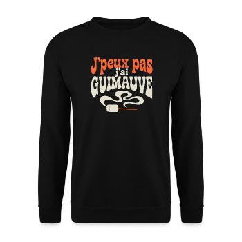 J'peux pas j'ai GUIMAUVE - Sweat-shirt Unisexe - noir - Devant - Alina (178cm) & Michal (187cm)
