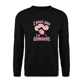 J'peux pas j'ai guimauve - Sweat-shirt Unisexe - noir - Devant - Alina (178cm) & Michal (187cm)