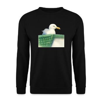 Mouette de la mer du Nord Oiseau Wadden. - Sweat-shirt Unisexe - noir - Devant - Alina (178cm) & Michal (187cm)