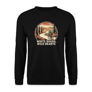 White Roads Wild Hearts Gravel Tee - Unisex Sweatshirt - black - Front - Alina (178cm) & Michal (187cm)