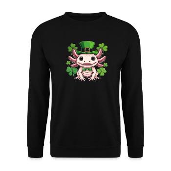 Axolotl au chapeau de lutin - Sweat-shirt Unisexe - noir - Devant - Alina (178cm) & Michal (187cm)