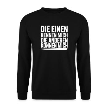 Lustiges Statement Selbstbewusstsein - Unisex Pullover - Schwarz - Vorne - Alina (178cm) & Michal (187cm)