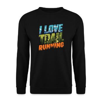 I Love Trail Running - Unisex Sweatshirt - black - Front - Alina (178cm) & Michal (187cm)
