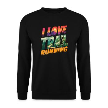 I Love Trail Running - Unisex Sweatshirt - black - Front - Alina (178cm) & Michal (187cm)
