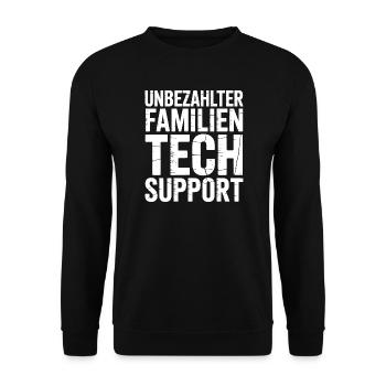 Unbezahlter Familien Tech Support - Unisex Pullover - Schwarz - Vorne - Alina (178cm) & Michal (187cm)