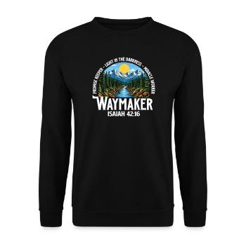 Waymaker Isaiah 42:16 Promise Keeper - Unisex Sweatshirt - black - Front - Alina (178cm) & Michal (187cm)