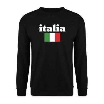 Italien Geschenkidee Italienische Flagge - Unisex Pullover - Schwarz - Vorne - Alina (178cm) & Michal (187cm)
