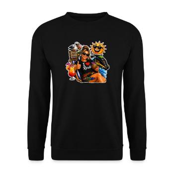 Rerik Frauen Ostsee Sommer Urlaub Geschenk - Unisex Pullover - Schwarz - Vorne - Alina (178cm) & Michal (187cm)