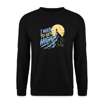 Bergwander-Abenteuer – Ich muss hoch hinein - Unisex Pullover - Schwarz - Vorne - Alina (178cm) & Michal (187cm)
